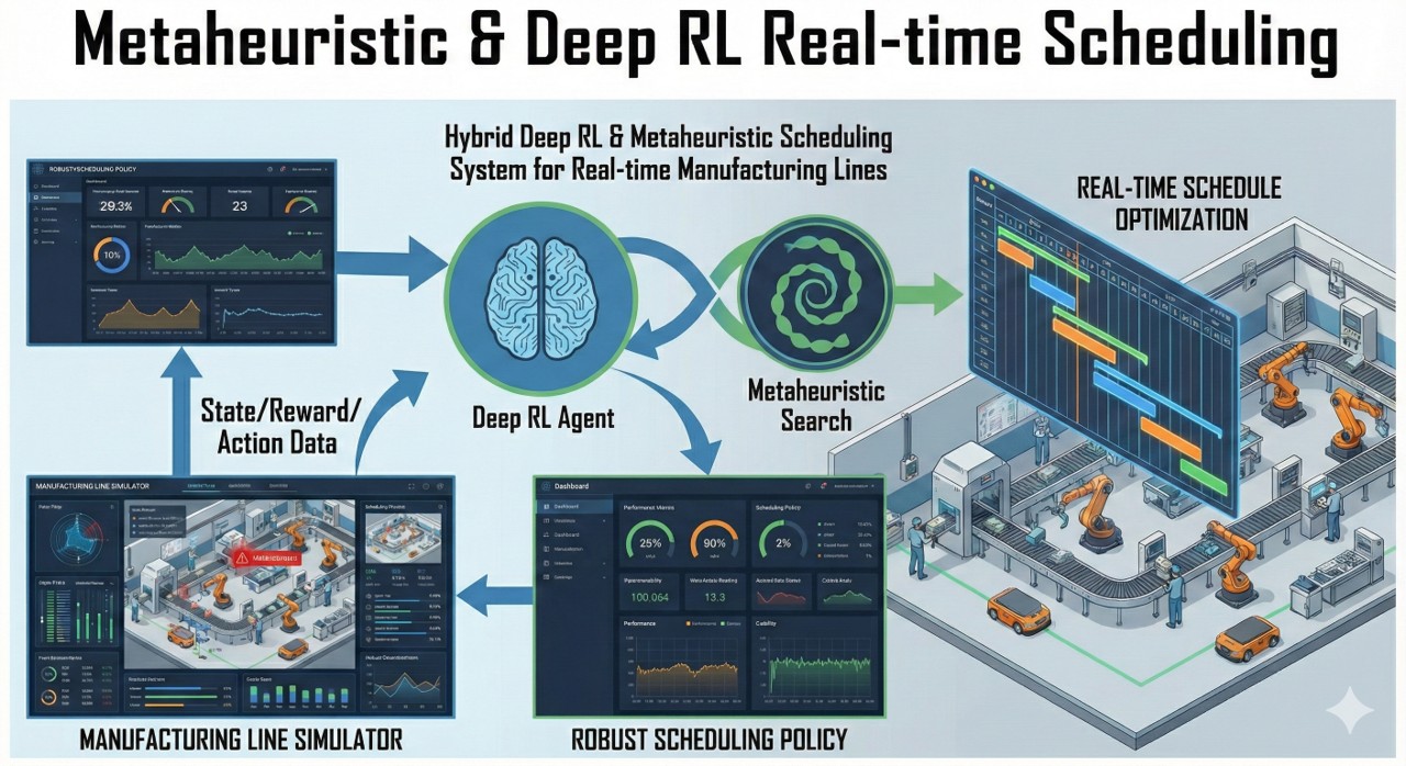 메타휴리스틱과 심층강화학습을 이용한 실시간 제조라인 일정계획 수립 기법